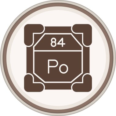 Polonyum kahverengi çember. Web Kullanımı için Vektör İllüstrasyonu