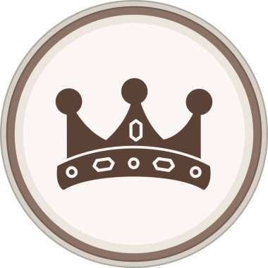 Crown Glyph kahverengi daire. Web Kullanımı için Vektör İllüstrasyonu