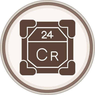 Chromium Glyph kahverengi daire. Web Kullanımı için Vektör İllüstrasyonu