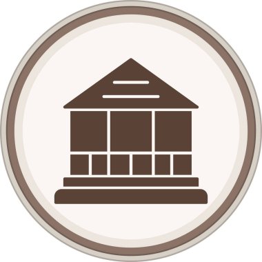 Gazebo Glyph kahverengi daire. Web Kullanımı için Vektör İllüstrasyonu