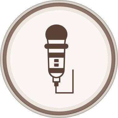 Mikrofon Glyph kahverengi daire. Web Kullanımı için Vektör İllüstrasyonu