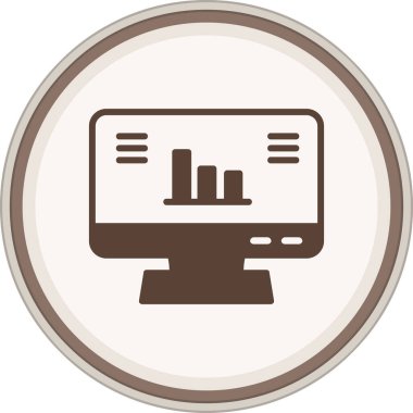 Graphs Glyph brown circle. Vector Illustration For Web Use