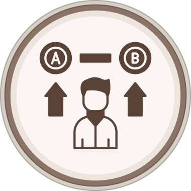 Decision Making Glyph brown circle. Vector Illustration For Web Use