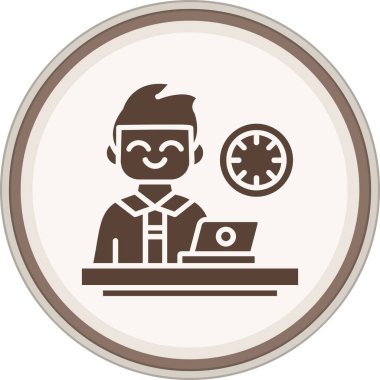Administrative Assistant Glyph brown circle. Vector Illustration For Web Use