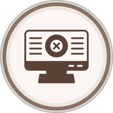 Glyph kahverengi çemberi iptal et. Web Kullanımı için Vektör İllüstrasyonu