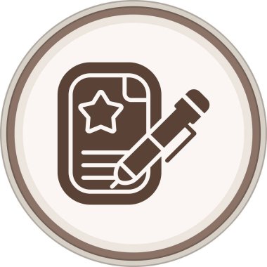 Kalem kabartmalı kahverengi daire. Web Kullanımı için Vektör İllüstrasyonu