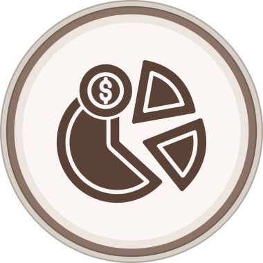 Data Analysis Glyph brown circle. Vector Illustration For Web Use