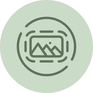 Galeri yeşil daire. Web Kullanımı için Vektör İllüstrasyonu