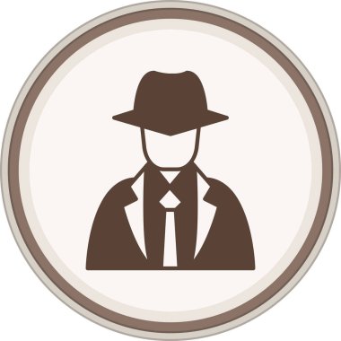 Dedektif Glyph Brown Circle. Web Kullanımı için Vektör İllüstrasyonu