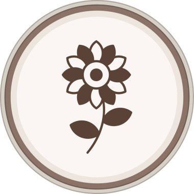 Flower Glyph kahverengi daire. Web Kullanımı için Vektör İllüstrasyonu