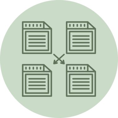 Dosya Yönetimi Yeşil Çember. Web Kullanımı için Vektör İllüstrasyonu