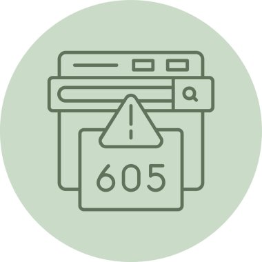 605 Hata Yeşil Çember. Web Kullanımı için Vektör İllüstrasyonu