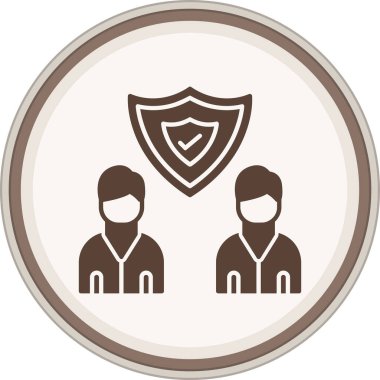 Kullanıcı Glyph kahverengi çember. Web Kullanımı için Vektör İllüstrasyonu