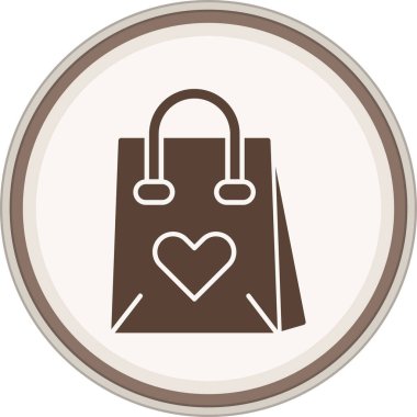 Alışveriş Torbası Kahverengi Çember. Web Kullanımı için Vektör İllüstrasyonu