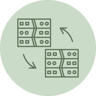 Server green Circle. Vector Illustration For Web Use