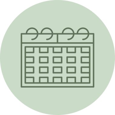 Calendar green Circle. Vector Illustration For Web Use