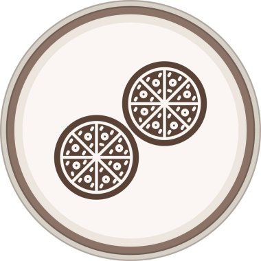 Pizza Glyph kahverengi daire. Web Kullanımı için Vektör İllüstrasyonu