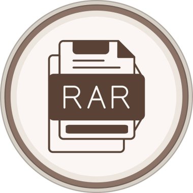 RAR Glyph kahverengi çember. Web Kullanımı için Vektör İllüstrasyonu