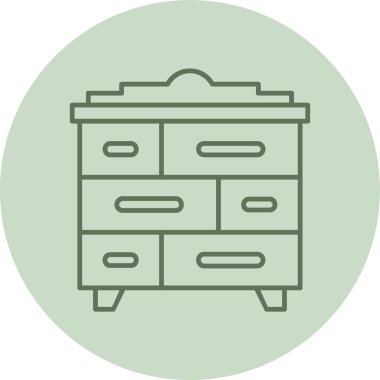 Göğüs Çekmecesi Yeşil Çember. Web Kullanımı için Vektör İllüstrasyonu