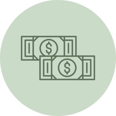 Cash green Circle. Vector Illustration For Web Use