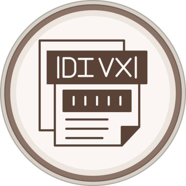 Divx Glyph kahverengi çember. Web Kullanımı için Vektör İllüstrasyonu