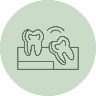 Bilge Diş Yeşil Çember. Web Kullanımı için Vektör İllüstrasyonu