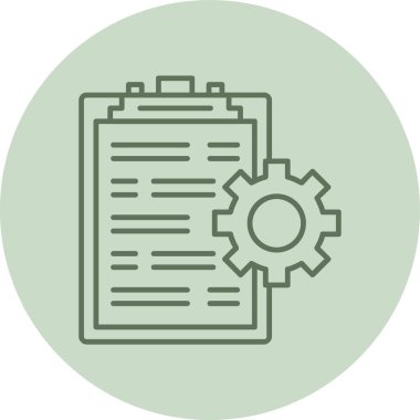 Clipboard green Circle. Vector Illustration For Web Use