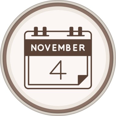 4 Kasım Kahverengi Daire. Web Kullanımı için Vektör İllüstrasyonu