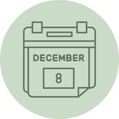 8 Aralık Yeşil Çember Randevusu. Web Kullanımı için Vektör İllüstrasyonu