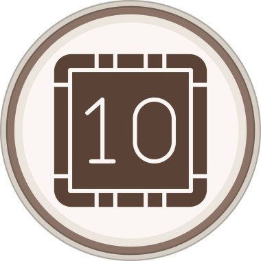 On tane glyph kahverengi daire. Web Kullanımı için Vektör İllüstrasyonu