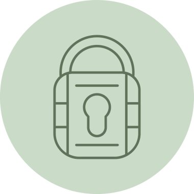 Asma kilit yeşil daire. Web Kullanımı için Vektör İllüstrasyonu