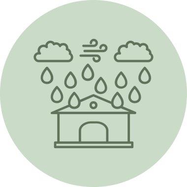 Yağmur Yeşil Çember. Web Kullanımı için Vektör İllüstrasyonu