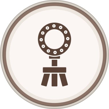 Ring Light Glyph kahverengi dairesi. Web Kullanımı için Vektör İllüstrasyonu