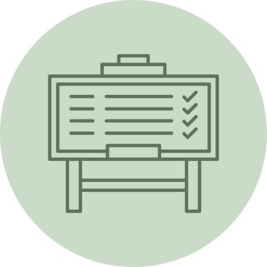 Beyaz tahta yeşil daire. Web Kullanımı için Vektör İllüstrasyonu