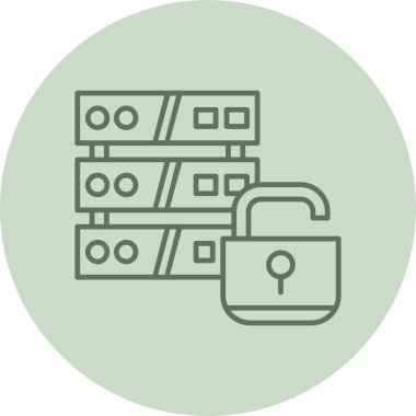 Sunucu yeşil daire. Web Kullanımı için Vektör İllüstrasyonu