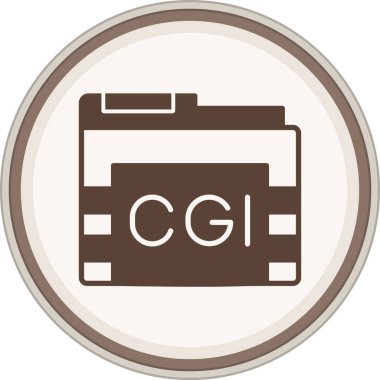 Cgi Dizini Kahverengi Çember. Web Kullanımı için Vektör İllüstrasyonu