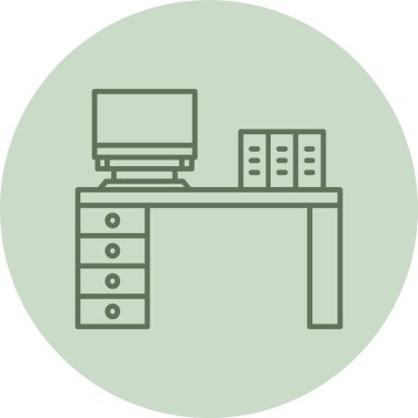 Desk green Circle. Vector Illustration For Web Use