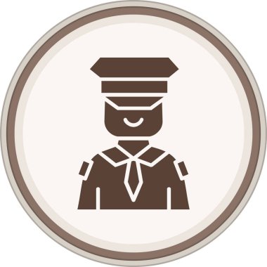 Pilot Glyph kahverengi çember. Web Kullanımı için Vektör İllüstrasyonu