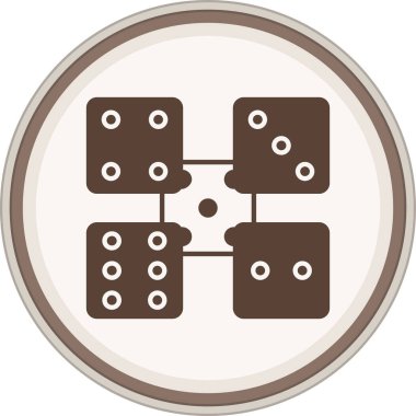 Dices Glyph kahverengi dairesi. Web Kullanımı için Vektör İllüstrasyonu