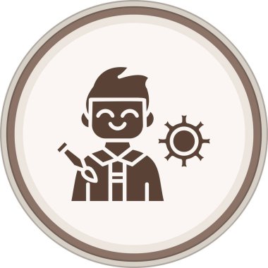 Serbest çalışan danışman Glyph Brown Circle. Web Kullanımı için Vektör İllüstrasyonu