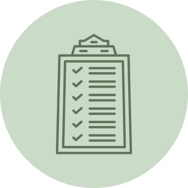 Alışveriş Listesi Yeşil Çember. Web Kullanımı için Vektör İllüstrasyonu