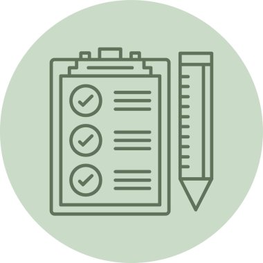 Yeşil Çember Kontrol Listesi. Web Kullanımı için Vektör İllüstrasyonu