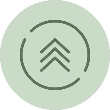 Angle-small-up green Circle. Vector Illustration For Web Use