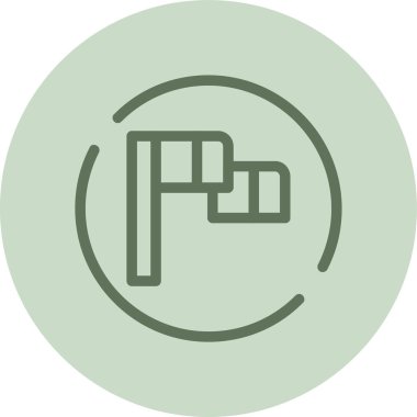 Bayrak yeşili daire. Web Kullanımı için Vektör İllüstrasyonu