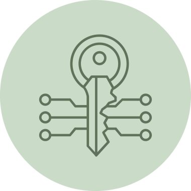 Elektronik Anahtar Yeşil Çember. Web Kullanımı için Vektör İllüstrasyonu