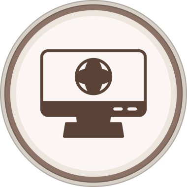 İnternet Glyph kahverengi dairesi. Web Kullanımı için Vektör İllüstrasyonu