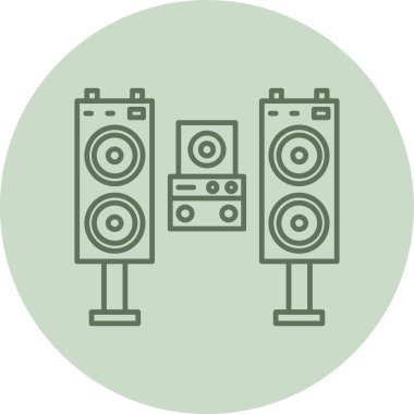 Ses Sistemi Yeşil Çember. Web Kullanımı için Vektör İllüstrasyonu