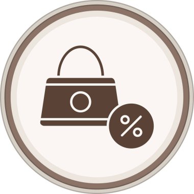 Discount Glyph brown circle. Vector Illustration For Web Use