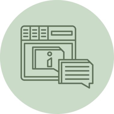 Bilgi Yeşil Çember. Web Kullanımı için Vektör İllüstrasyonu