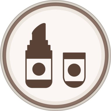 Lipstick Glyph brown circle. Vector Illustration For Web Use